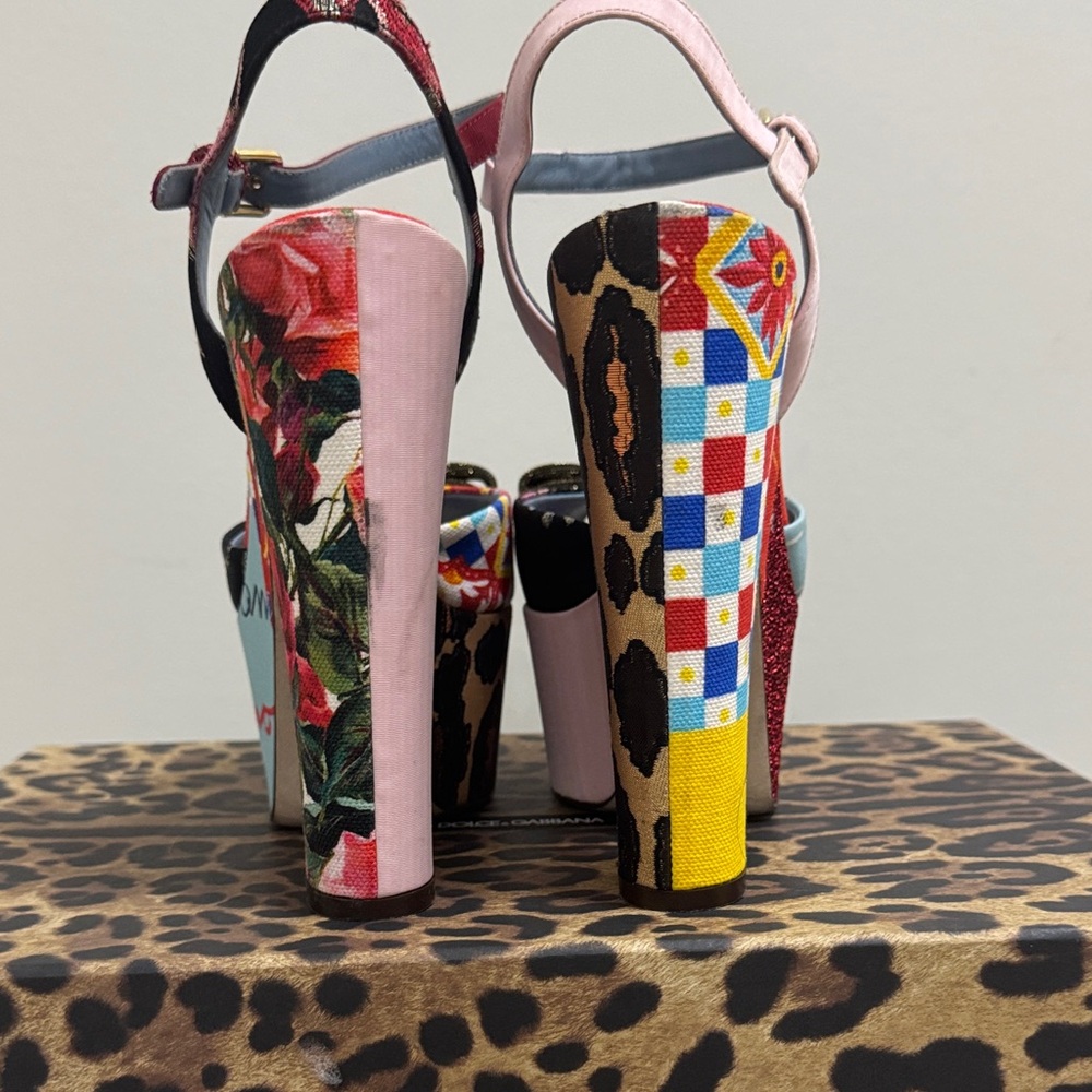 Dolce & Gabbana Multicolor Floral Heels - Picture 5 of 9